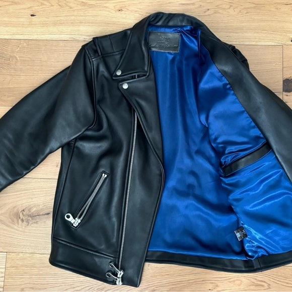 LÆR BRAND LÆR X SOP MODIFIED CLASSIC MOTO BLACK LEATHER JACKET XL NWOT - Picture 5 of 5